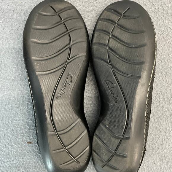 Clarks Collection Ashland Bubble Black Leather Slip On Comfort Loafer Women 7.5 - Picture 10 of 11